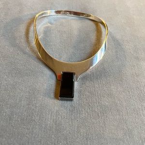 Sterling Silver and Onyx Neck Cuff